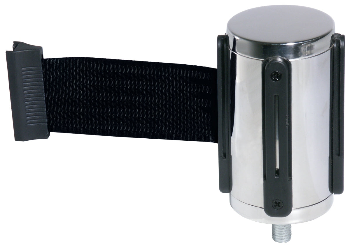 Absperrbandhalter mit schwarzem Band.