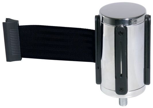 Absperrbandhalter mit schwarzem Band.