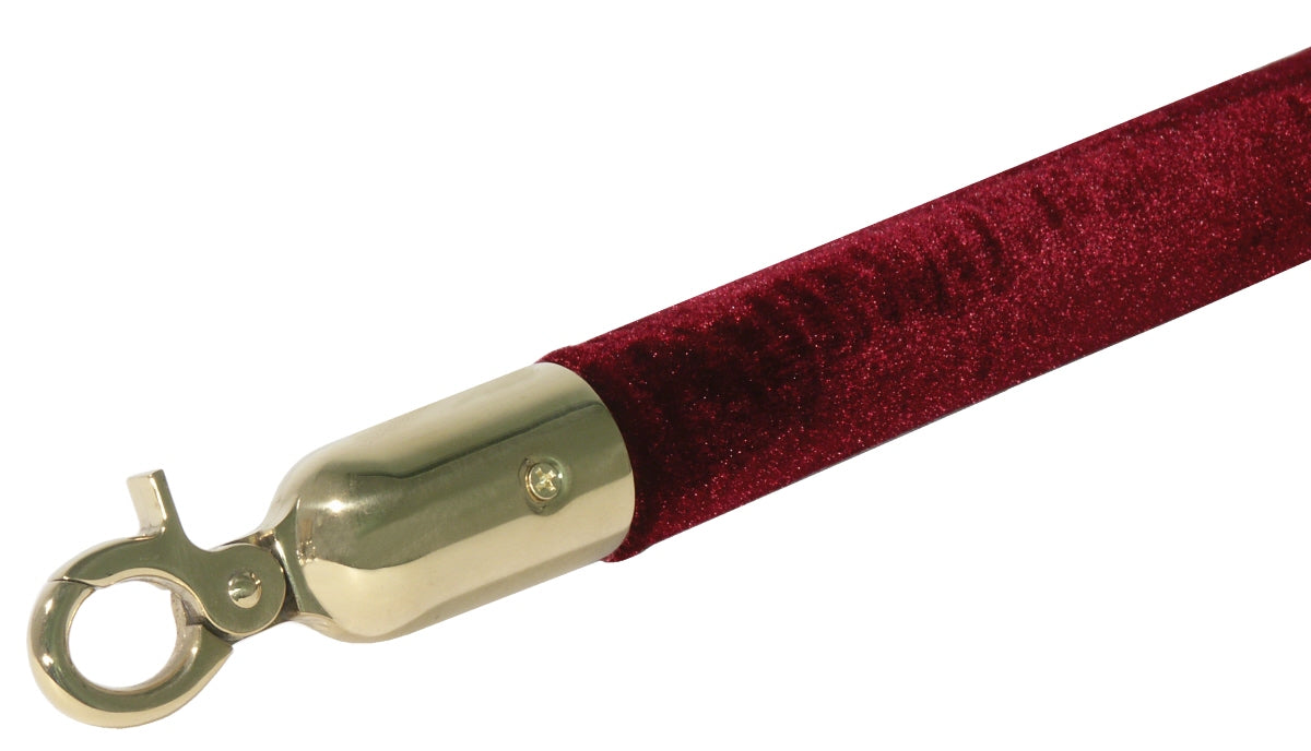 Roter Absperrseil mit Haken.