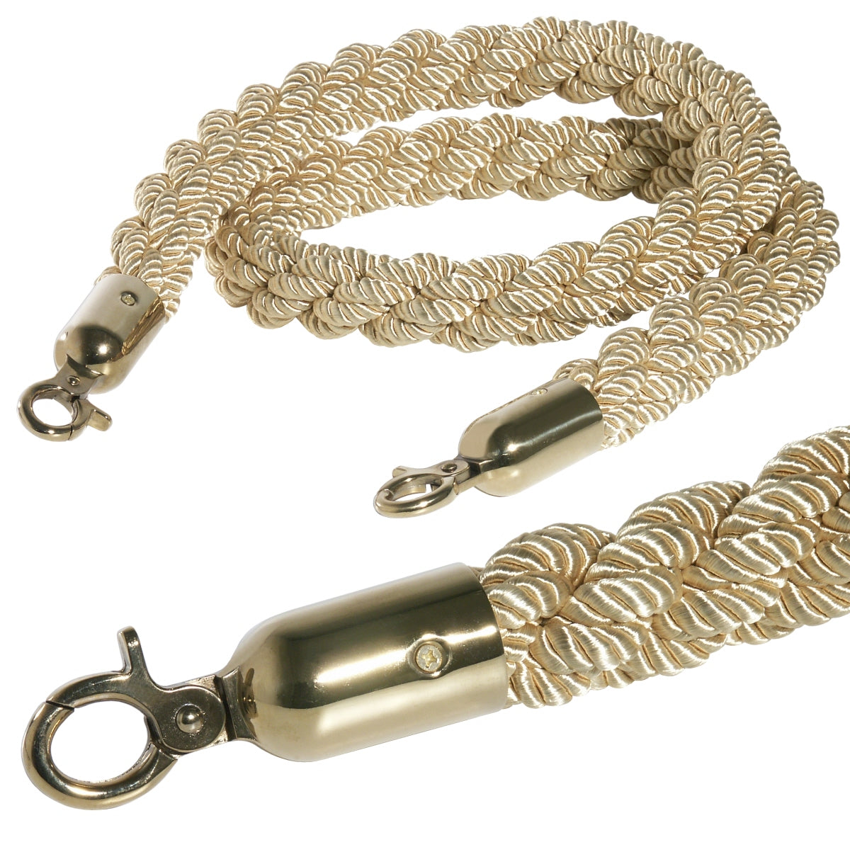 Goldenes Absperrseil mit Haken.