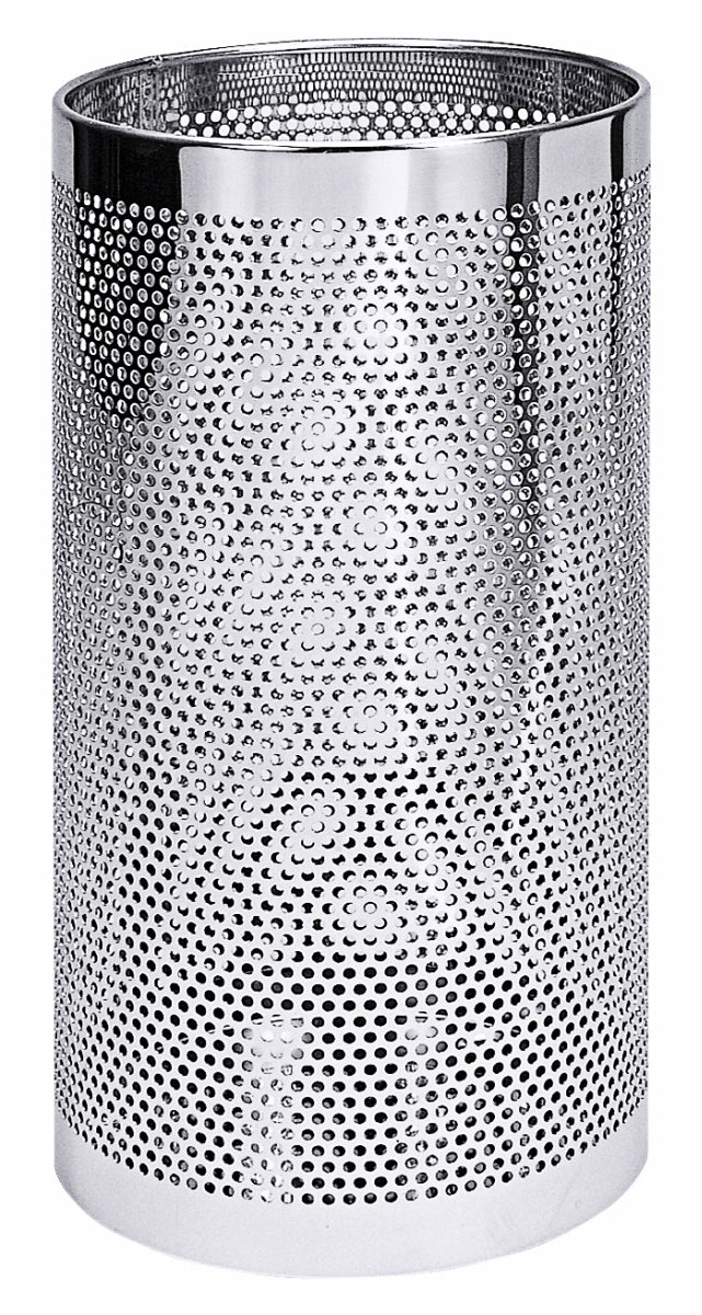 Metallbehälter mit Lochmuster.