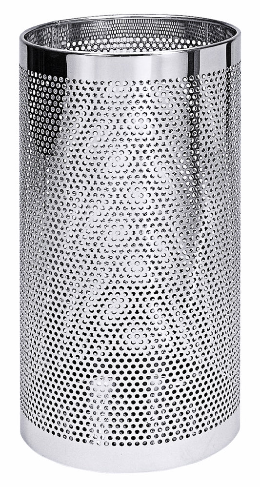 Metallbehälter mit Lochmuster.