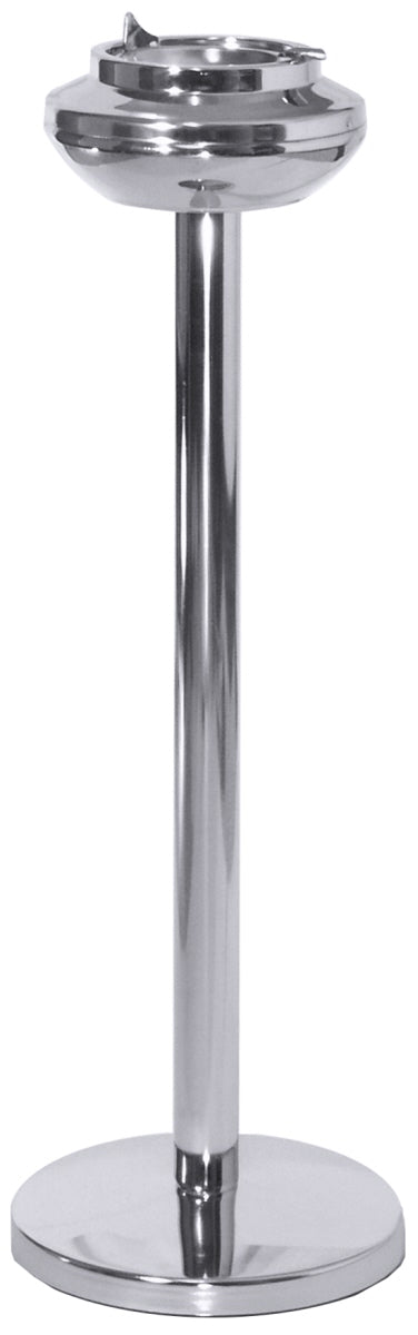 Stehaschenbecher aus Edelstahl, silber.