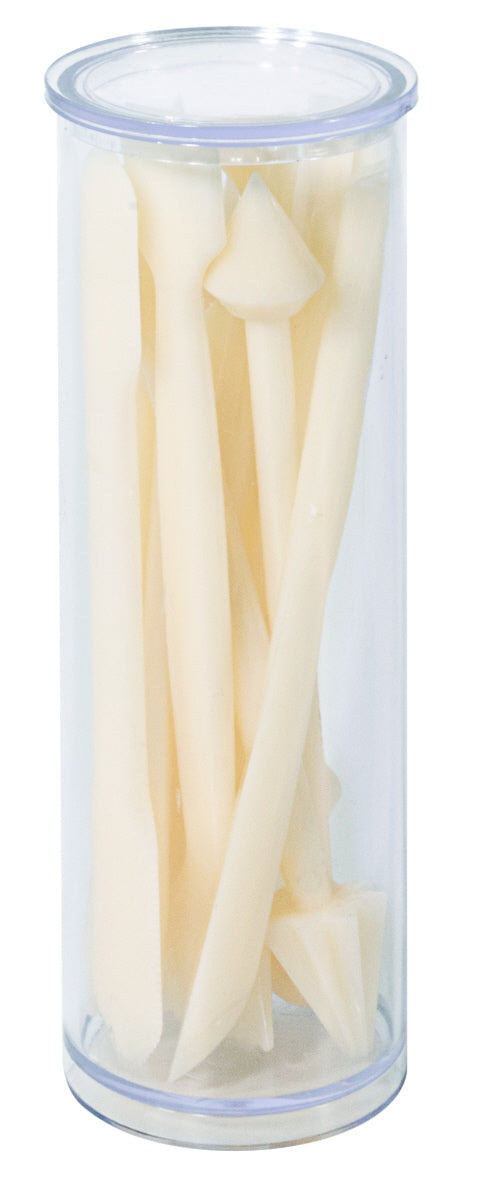 Plastikbehälter mit weißen Stäben.