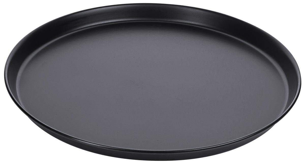 Schwarzes rundes Serviertablett