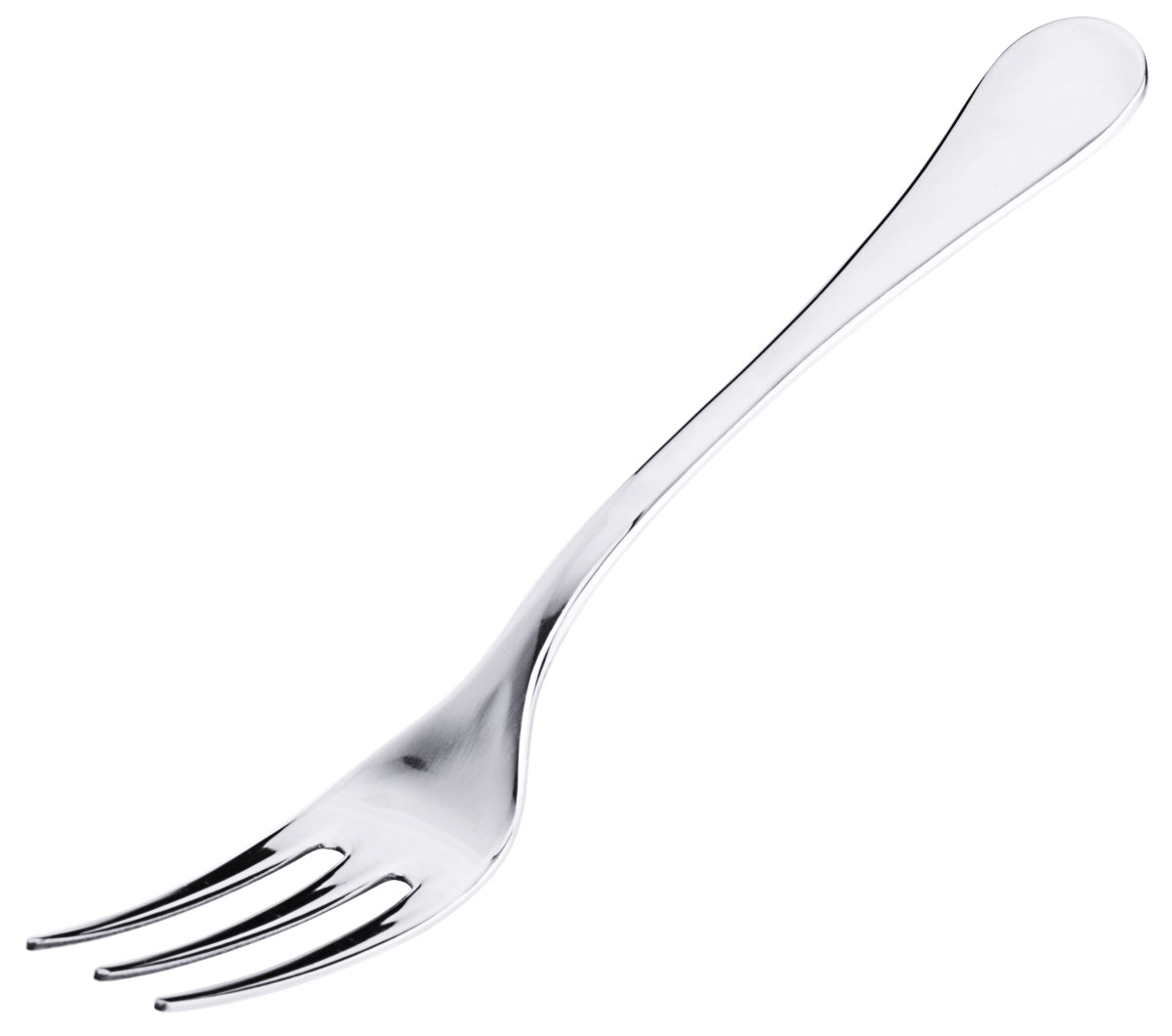 Silberne Gabel mit drei Zinken.