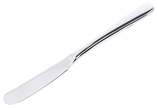 Buttermesser aus Edelstahl, glänzend.