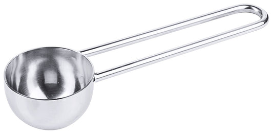 Metall-Messlöffel mit langem Griff.