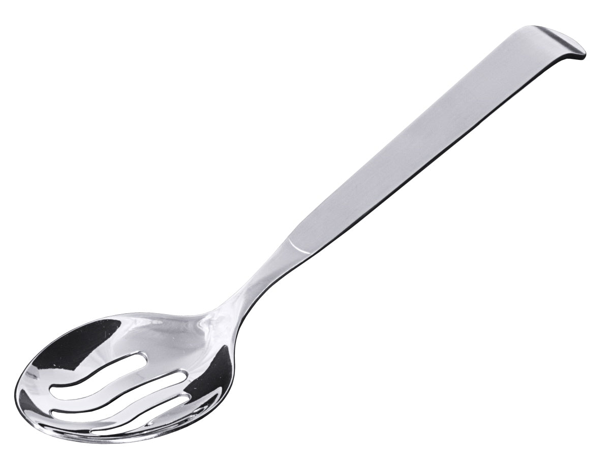 Geschlitzter Edelstahl-Löffel für Gastronomie.