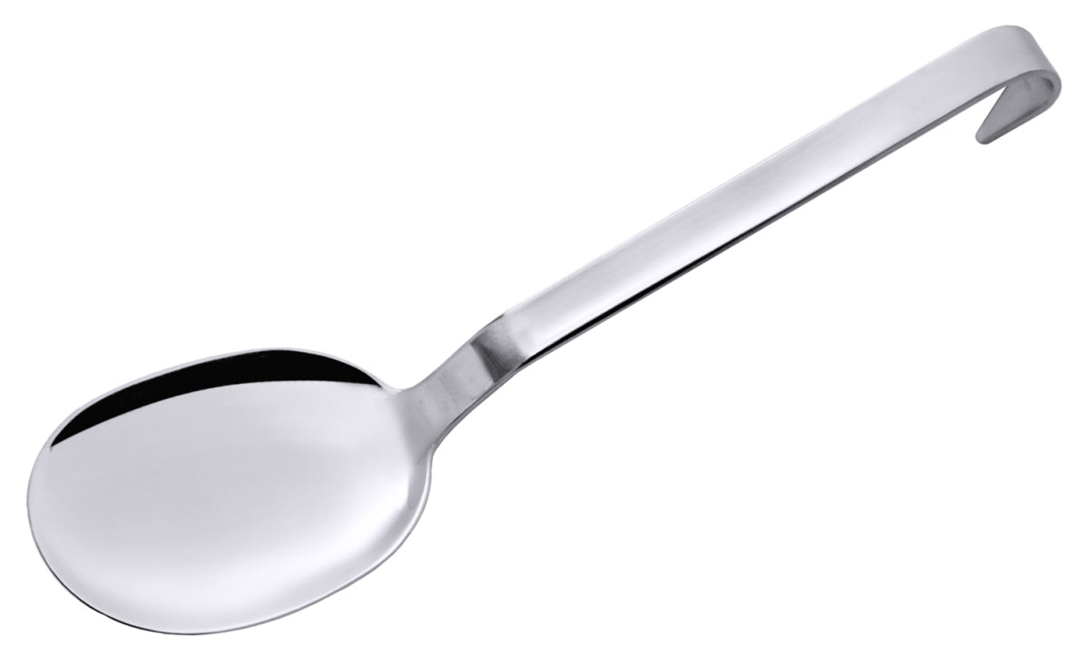 Edelstahl-Küchenlöffel mit Haken.