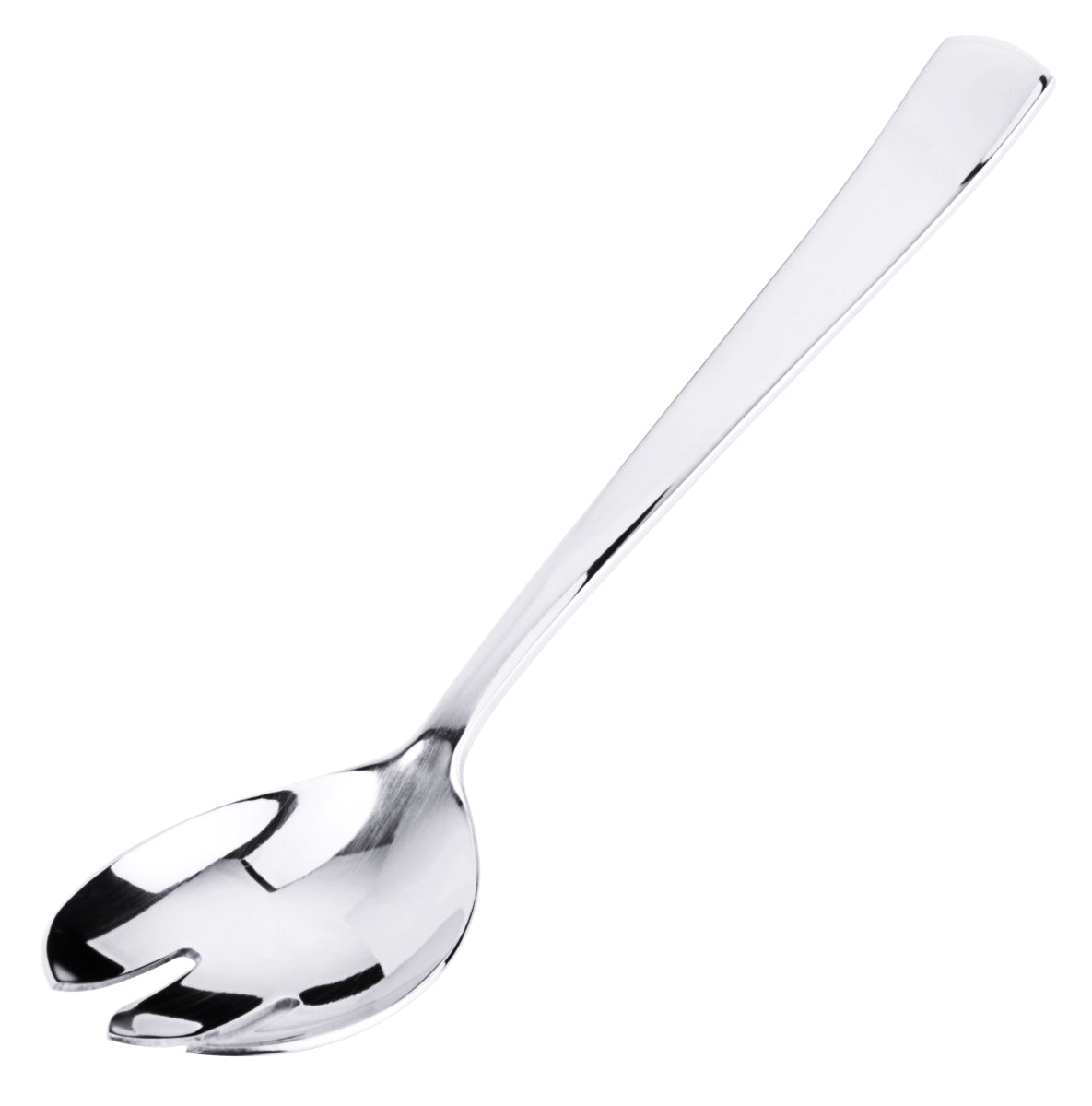 Edelstahl-Salatlöffel mit Zinken.