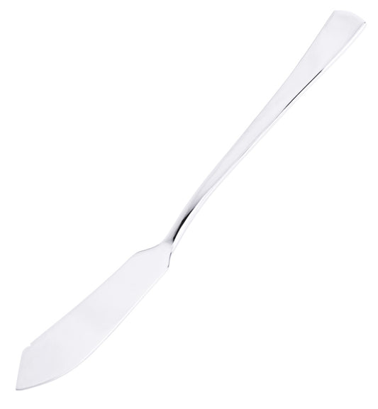 Silberner Buttermesser aus Edelstahl.