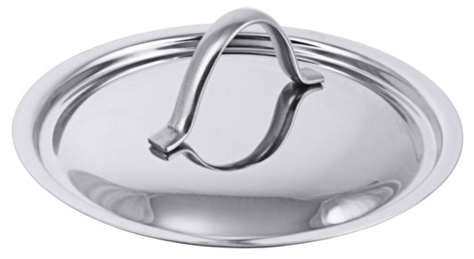 Edelstahl-Topfdeckel mit Griff.
