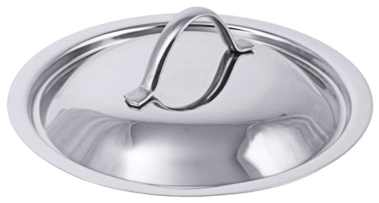 Edelstahl-Topfdeckel mit Griff.