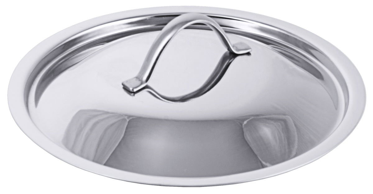 Edelstahl-Topfdeckel mit Griff.