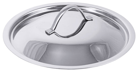 Edelstahl-Topfdeckel mit Griff.