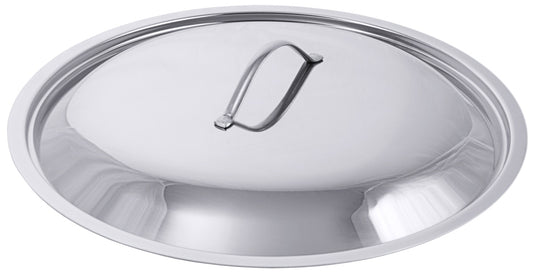 Edelstahl-Topfdeckel mit Griff.