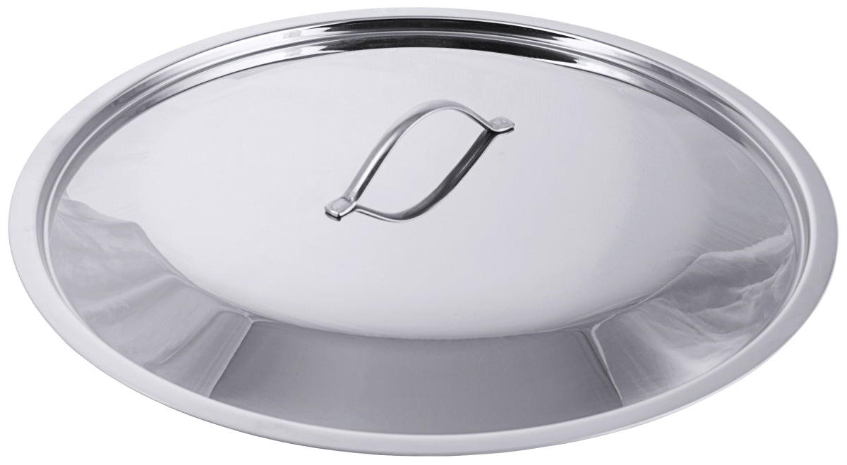 Edelstahl-Topfdeckel mit Griff.