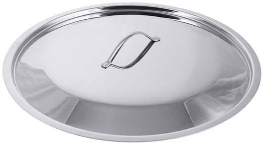 Edelstahl-Topfdeckel mit Griff.