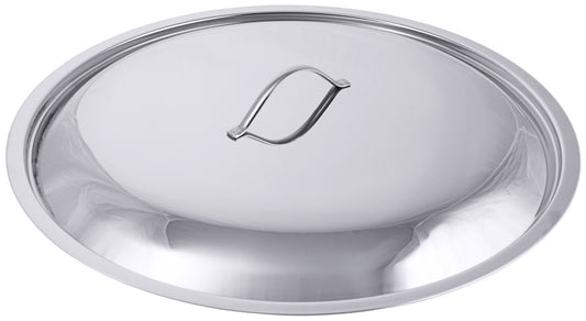 Edelstahl-Topfdeckel mit Griff.