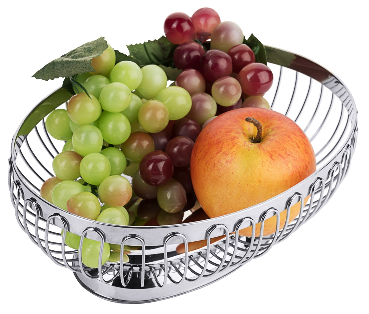 Obst in Metallkorb.