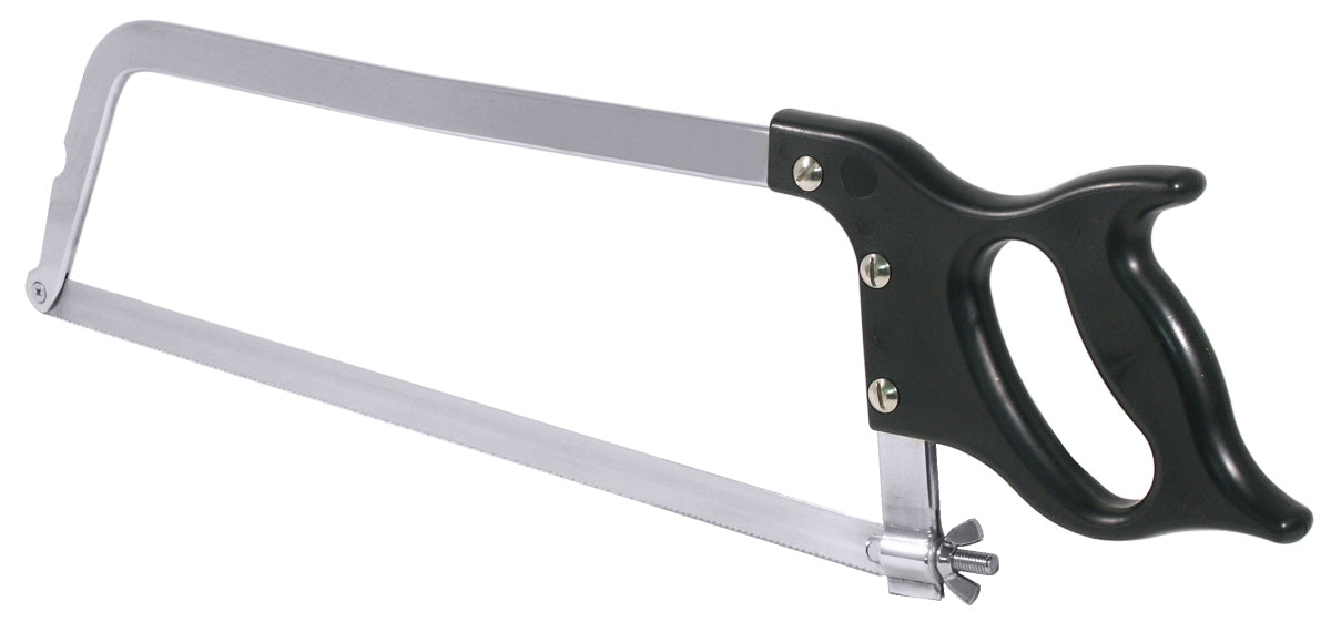 Metallsäge mit schwarzem Griff.