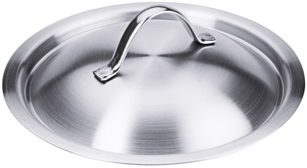 Edelstahl-Topfdeckel mit Griff.
