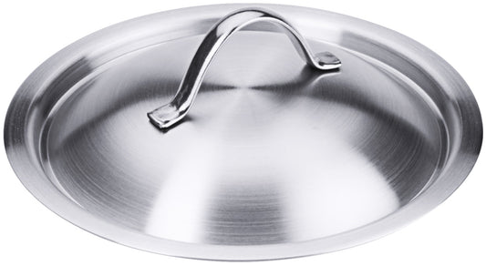 Edelstahl-Topfdeckel mit Griff.