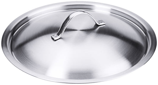Edelstahl-Topfdeckel mit Griff.