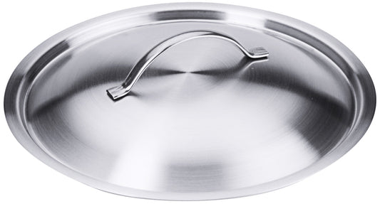 Edelstahl-Topfdeckel mit Griff.