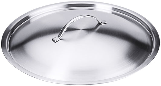Edelstahl-Topfdeckel mit Griff.