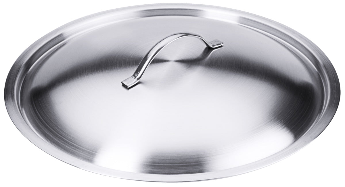 Edelstahl-Topfdeckel mit Griff.