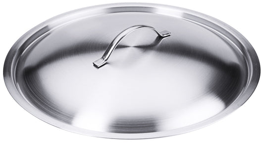 Edelstahl-Topfdeckel mit Griff.