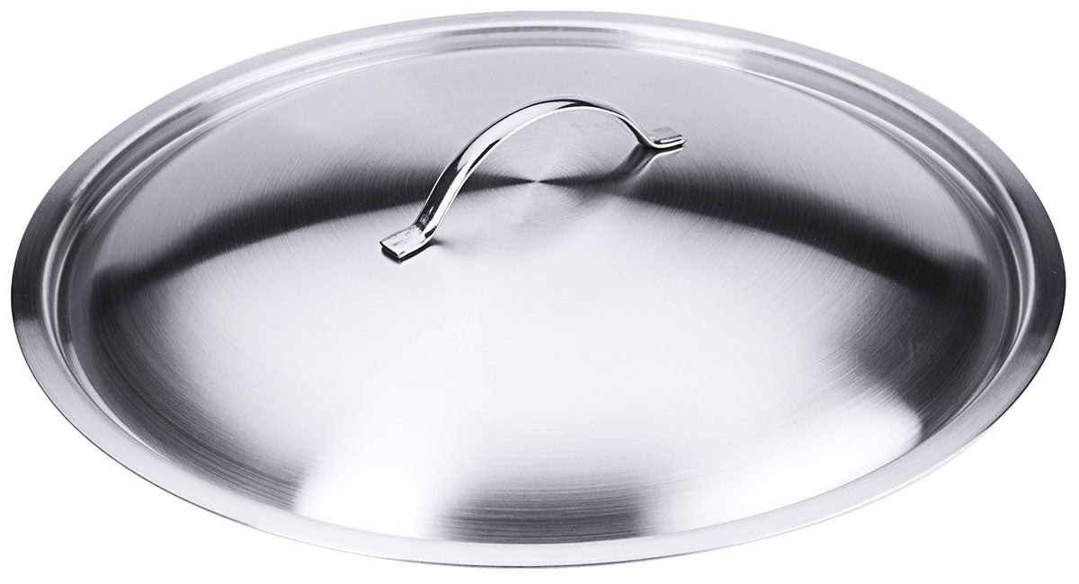 Edelstahl-Topfdeckel mit Griff.