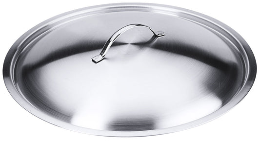 Edelstahl-Topfdeckel mit Griff.
