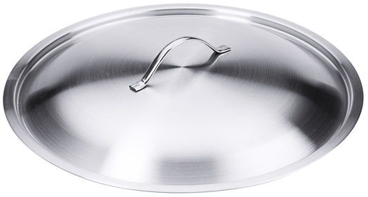 Edelstahl-Topfdeckel mit Griff.