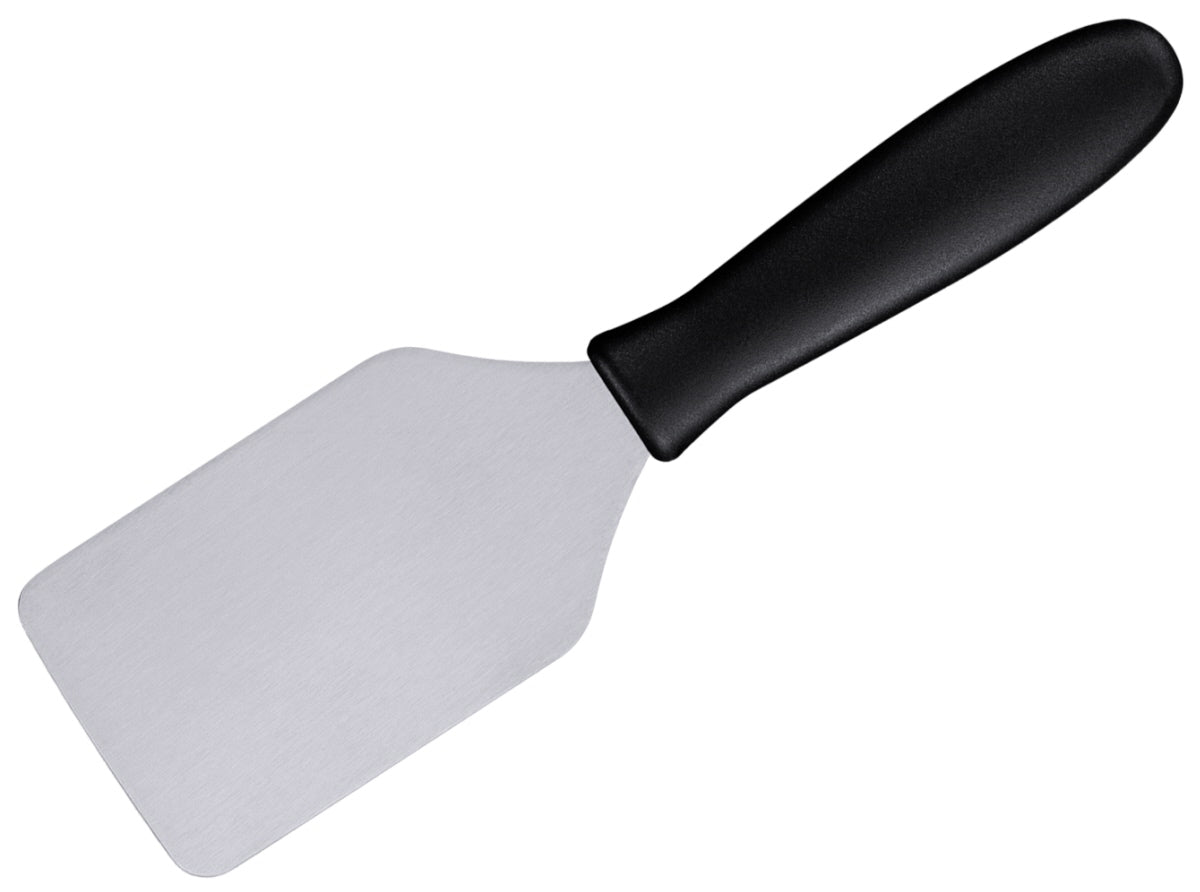 Küchenspatel mit schwarzem Griff.