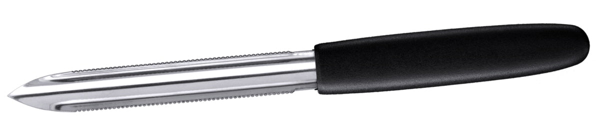 Schäler mit schwarzem Griff.