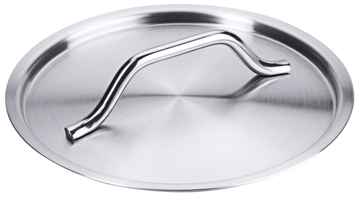 Edelstahl-Topfdeckel mit Griff.