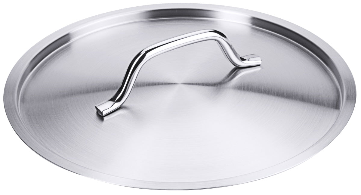 Edelstahl-Topfdeckel mit Griff.