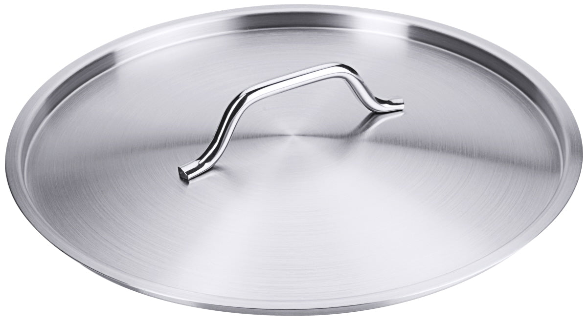 Edelstahl-Topfdeckel mit Griff.