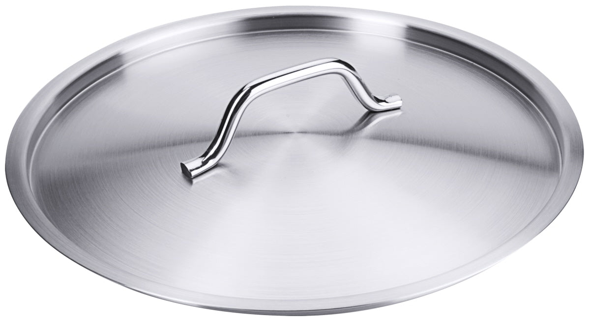 Edelstahl-Topfdeckel mit Griff.