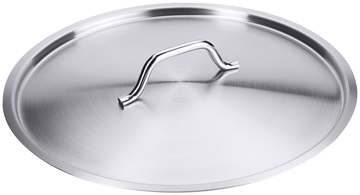 Edelstahl-Topfdeckel mit Griff.
