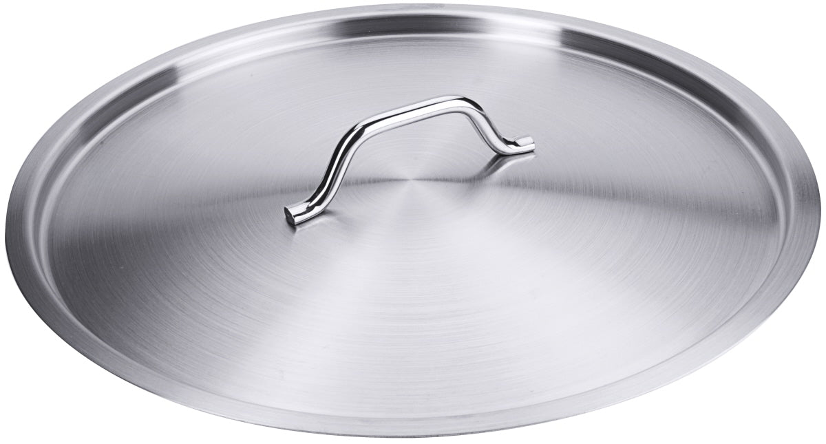 Edelstahl-Topfdeckel mit Griff.