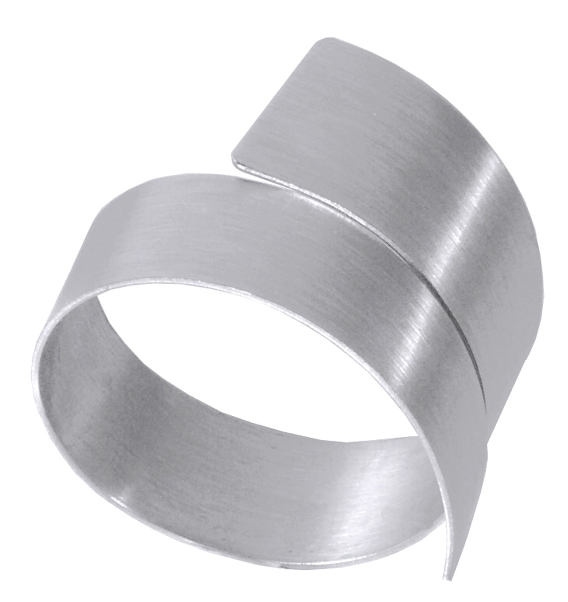 Silberner Serviettenring aus Metall.