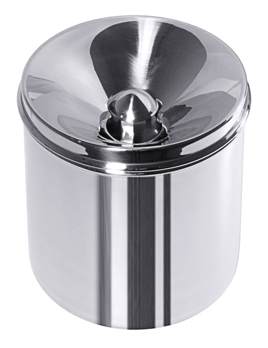 Edelstahl-Zuckerdose mit Deckel.