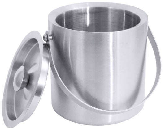 Edelstahl-Eiskübel mit Deckel.