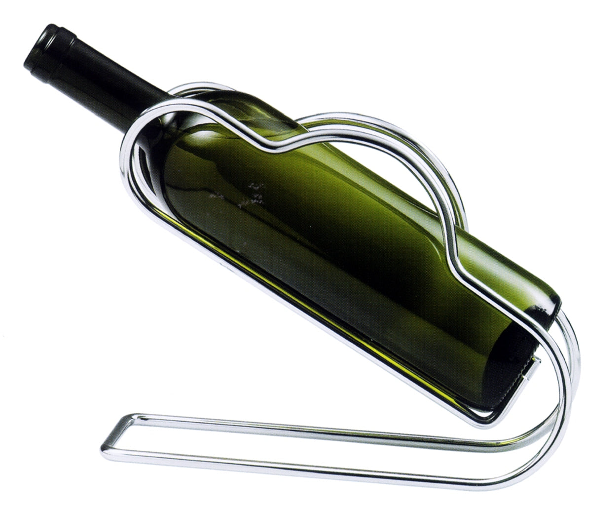 Weinflaschenhalter mit Flasche.