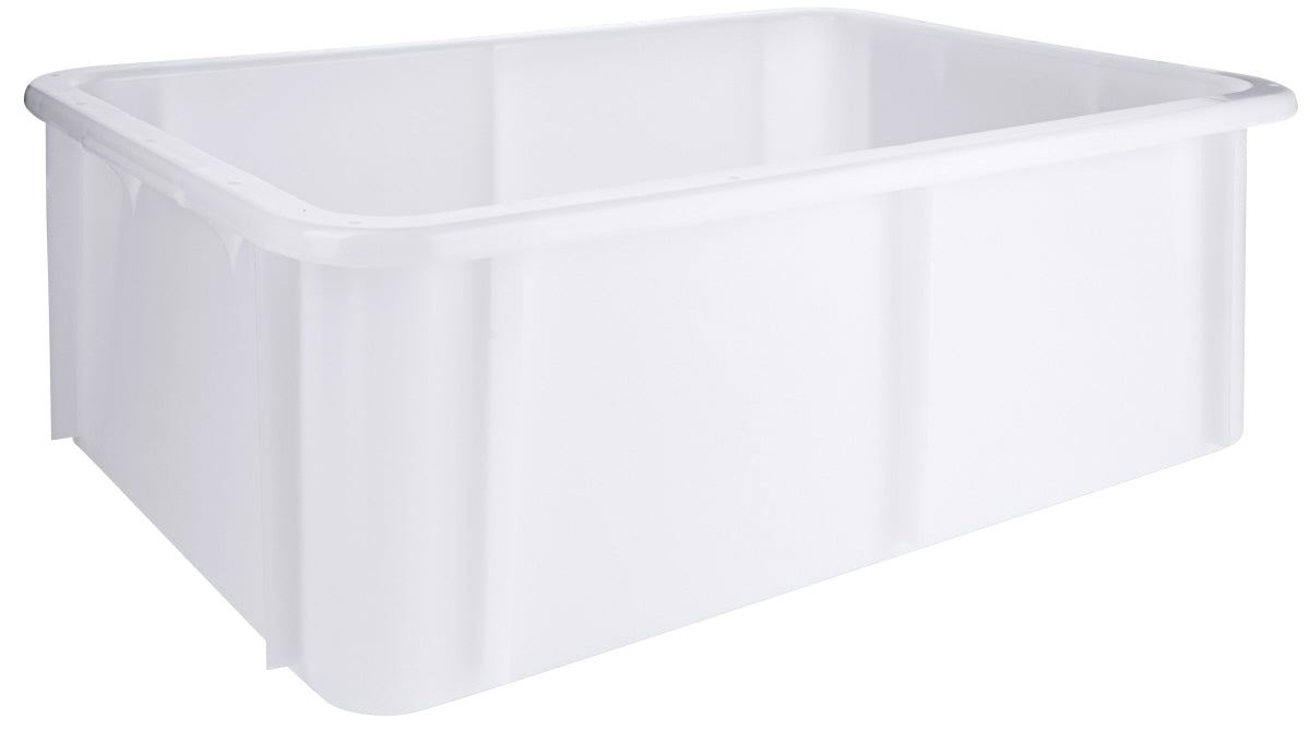 Weiße Kunststoffbox für Gastronomie.