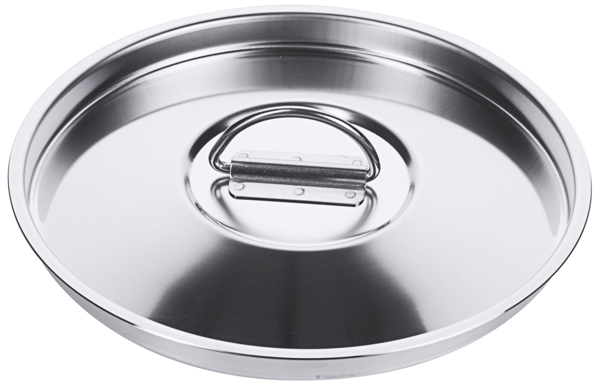 Edelstahl-Topfdeckel mit Griff.